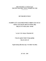 Nghiên cứu giải pháp phát triển sản xuất nông sản hàng hoá ở nông hộ thị xã Từ Sơn, Bắc Ninh