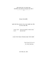 Luận văn một số ứng dụng của các phép đo yếu và giá trị yếu 