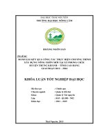 Đánh giá kết quả công tác thực hiện chương trình xây dựng nông thôn mới tại xã phong châu – huyện trùng khánh – tỉnh cao bằng giai đoạn 2012 – 2014 