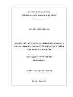 NGHIÊN cứu xây DỰNG PHƯƠNG PHÁP ĐÁNH GIÁ CHẤT LƯỢNG KHÁNG NGUYÊN TRONG QUY TRÌNH sản XUẤT VẮCXIN cúm