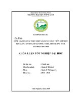 Đánh giá công tác thực hiện xây dựng nông thôn mới trên địa bàn xã An Sinh - huyện Đông Triều - tỉnh Quảng Ninh, giai đoạn 2011-2014