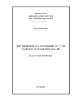 Biến đổi sinh kế của người dao di cư tự do tại huyện cư mgar tỉnh dăk lăk 