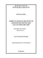 Luận văn nghiên cứu đánh giá một số yếu tố ảnh hưởng đến phương pháp lập luận mờ đa điều kiện 