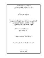 Nghiên cứu đánh giá một số yếu tố ảnh hưởng đến phương pháp lập luận mờ đa điều kiện