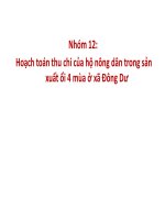 Hoạch toán thu chi của hộ nông dân trong sản xuất ổi 4 mùa ở xã Đông Dư