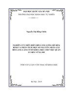 NGHIÊN cứu DIỄN BIẾN bồi LẮNG LÒNG hồ hòa BÌNH và PHÂN TÍCH một số NGUYÊN NHÂN gây bồi LẮNG làm cơ sở KHOA học CHO VIỆC QUẢN lý bền VỮNG hồ