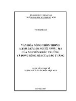 Văn hóa nông thôn trong mảnh đất lắm người nhiều ma của nguyễn khắc trường và dòng sông mía của đào thắng