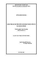 Luận văn giải thuật di truyền giải bài toán tối ưu đa ràng buộc 