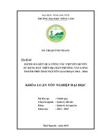 Đánh giá kết quả công tác công tác chuyển quyền sử dụng đất trên địa bàn phường tân long   thành phố thái nguyên, giai đoạn 2012   2014 