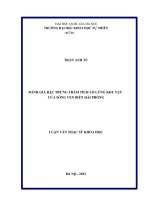 ĐÁNH GIÁ đặc TRƯNG TRẦM TÍCH lơ LỬNG KHU vực cửa SÔNG VEN BIỂN hải PHÒNG