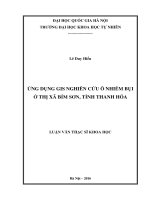ỨNG DỤNG GIS NGHIÊN cứu ô NHIỄM bụi ở THỊ xã bỉm sơn, TỈNH THANH hóa