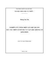 NGHIÊN cứu TỔNG hợp vật LIỆU QUANG xúc tác TRÊN cơ sở tio2 và vật LIỆU KHUNG cơ KIM (MOF)