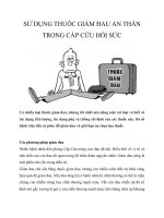 SỬ DỤNG THUỐC GIẢM ĐAU AN THẦN TRONG cấp cứu hồi sức