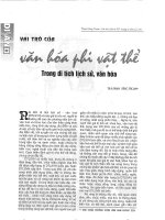Vai trò của văn hóa phi vật thể trong di tích lịch sử văn hóa           