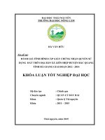 Đánh giá tình hình cấp giấy chứng nhận quyền sử dụng đất của xã liên hiệp   huyện bắc quang   tỉnh hà giang, giai đoạn 2012   2014 