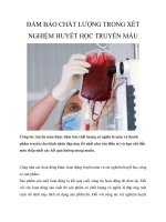 ĐẢM bảo CHẤT LƯỢNG TRONG xét NGHIỆM HUYẾT học TRUYỀN máu