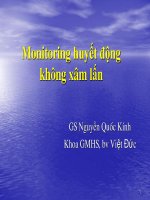 Monitoring huyết động không xâm lấn GS NguyÔn Quèc KÝnh Khoa GMHS, bv Việt Đức