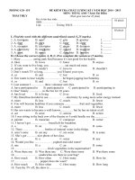 đề kiểm tra TA 7 (chương trình thí điểm)