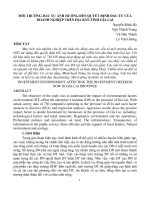 MÔI TRƯỜNG ĐẦU TƯ ẢNH HƯỞNG ĐẾN QUYẾT ĐỊNH ĐẦU TƯ CỦA DOANH NGHIỆP TRÊN ĐỊA BÀN TỈNH GIA LAI