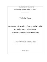 TỔNG HỢP VÀ NGHIÊN CỨU CÁC PHỨC CHẤT ĐA NHÂN Mn–Ln VỚI PHỐI TỬ PYRIDIN 2,6 BIS(DIANKYLTHIOURE)