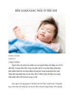 RỐI LOẠN GIẤC NGỦ ở TRẺ EM 