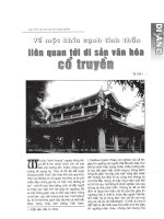 Về một khía cạnh tinh thần liên quan tới di sản văn hóa cổ truyền