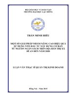 Một số giải pháp nhằm nâng cao hiệu quả sử dụng vốn đầu tư xây dựng cơ bản từ nguồn ngân sách trên địa bàn thị xã dĩ an đến năm 2020 
