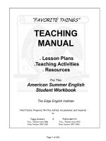 Favorite things ( Teacher Manual )  giáo trình giảng dạy tiếng anh hay