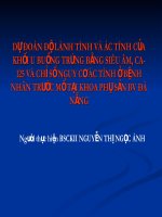 DỰ ĐOÁN ĐỘ LÀNH TÍNH VÀ ÁC TÍNH CỦA KHỐI U BUỒNG TRỨNG BẰNG SIÊU ÂM