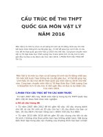 CẤU TRÚC đề THI THPT QUỐC GIA môn vật lý năm 2016