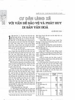 Cư dân làng xã với vấn đề bảo vệ và phát huy di sản văn hóa    