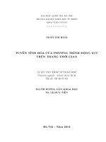 TUYẾN TÍNH hóa của PHƯƠNG TRÌNH ĐỘNG lực TRÊN THANG THỜI GIAN