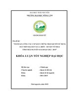 Đánh giá công tác cấp giấy chứng nhận quyền sử dụng đất của xã La Hiên, Huyện Võ Nhai – Thành Phố Thái Nguyên – giai đoạn 2012 - 2014