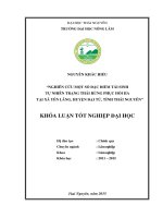 Nghiên cứu một số đặc điểm tái sinh tự nhiên trạng thái rừng phục hồi IIA tại xã yên lãng, huyện đại từ, tỉnh thái nguyên 