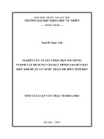 NGHIÊN CỨU TUYỂN CHỌN MỘT SỐ CHỦNG VI SINH VẬT BỔ SUNG VÀO QUÁ TRÌNH TẠO BÙN HẠT HIẾU KHÍ ĐỂ XỬ LÝ NƢỚC THẢI CHẾ BIẾN TINH BỘT