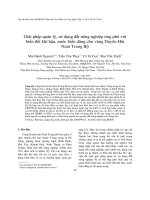 Giải pháp quản lý, sử dụng đất nông nghiệp ứng phó với biến đổi khí hậu, nước biển dâng cho vùng Duyên Hải Nam Trung Bộ