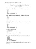 200 câu trắc nghiệm sinh lý bệnh