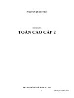giáo trình giảng dạy Toán cao cấp 2