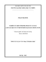 NGHIÊN CỨU BIẾN TÍNH PHỤ PHẨM TỪ CÂY ĐAY LÀM VẬT LIỆU XỬ LÝ MỘT SỐ KIM LOẠI NẶNG TRONG NƯỚC