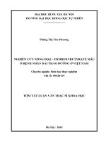 NGHIÊN CỨU NỒNG ĐỘ β – HYDROXYBUTYRATE MÁU Ở BỆNH NHÂN ĐÁI THÁO ĐƯỜNG Ở VIỆT NAM