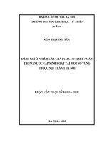 ĐÁNH GIÁ Ô NHIỄM CÁC CHẤT CƠ CLO MẠCH NGẮN TRONG NƯỚC CẤP SINH HOẠT TẠI MỘT SỐ VÙNG THUỘC NỘI THÀNH HÀ NỘI