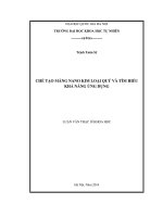 CHẾ TẠO MÀNG NANO KIM LOẠI QUÝ VÀ TÌM HIỂU KHẢ NĂNG ỨNG DỤNG