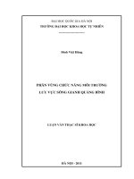 PHÂN VÙNG CHỨC NĂNG MÔI TRƯỜNG LƯU VỰC SÔNG GIANH QUẢNG BÌNH