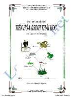 ÔN THI ĐAI HỌC MÔN SINH CHUYÊN ĐỀ TIẾN HÓA VÀ SINH THÁI HỌC