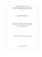 TÍNH TOÁN CÂN BẰNG NƯỚC HỆ THỐNG LƯU VỰC SÔNG LAM