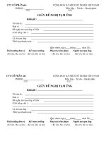 mẫu giấy đề nghị tạm ứng