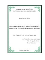 NGHIÊN CỨU XỬ LÝ THUỐC DIỆT CỎ GLYPHOSATE TRONG NƯỚC BẰNG QUÁ TRÌNH FENTON ĐIỆN HOÁ