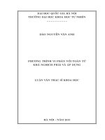 PHƯƠNG TRÌNH VI PHÂN VỚI TOÁN TỬ KHẢ NGHỊCH PHẢI VÀ ÁP DỤNG