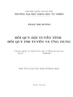 HỒI QUY BỘI TUYẾN TÍNH HỒI QUY PHI TUYẾN VÀ ỨNG DỤNG