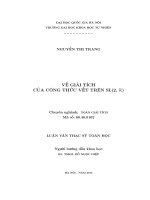 VẾ GIẢI TÍCHCỦA CÔNG THỨC VẾT TRÊN SL(2, R)